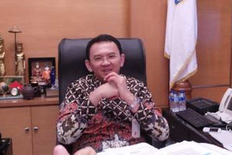 Gubernur DKI Jakarta Basuki Tjahaja Purnama, di Balai Kota, Jumat (10/4/2015). 