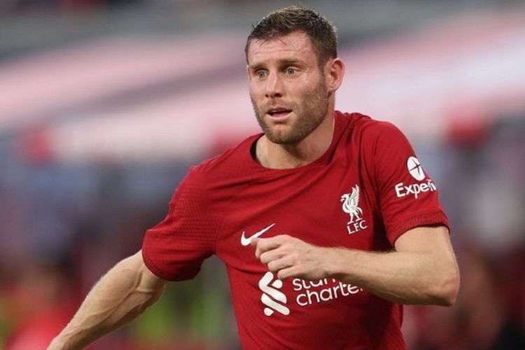 Pemain Liverpool James Milner saat tampi dalam laga pramusim kontra RB Leipzig di Red Bull Arena, Jerman, pada 21 Juli 2022. Terkini, James Milner kembali tampil di antara para pemain muda ketika Liverpool takluk 0-3 dari klub peserta Liga Perancis, Strasbourg, di Stadion Anfield, Senin (1/8/2022) dini hari WIB.