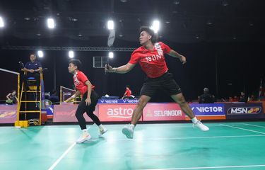 Ganda putra Indonesia, Leo Rolly Carnando/Daniel Marthin, kalah dari wakil Korea Selatan pada laga Grup D Badminton Asia Team Championships (BATC) atau Kejuaraan Bulu Tangkis Beregu Asia 2024, Kamis (15/2/2024).