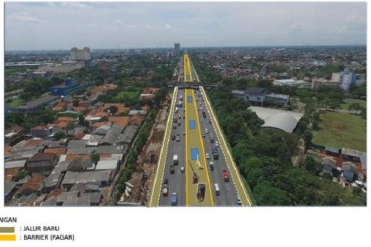 Rencana pekerjaan elevated di Tol Jakarta-Cikampek.