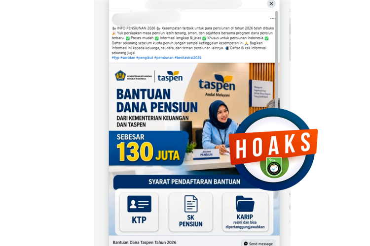 INFOGRAFIK: Hoaks Taspen Beri Dana Pensiun Rp 130 Juta, Awas Penipuan!