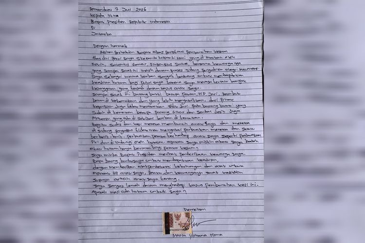 Ibu Siswa SMP Korban Pembunuhan di Sikka Surati Presiden Prabowo, Minta Bantuan Lie Detector