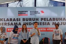 Sejumlah Buruh Pelabuhan di Cilincing Deklarasikan Dukungan ke Prabowo-Gibran