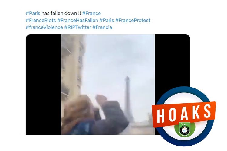 Hoaks, video Paris dibombardir pesawat tempur