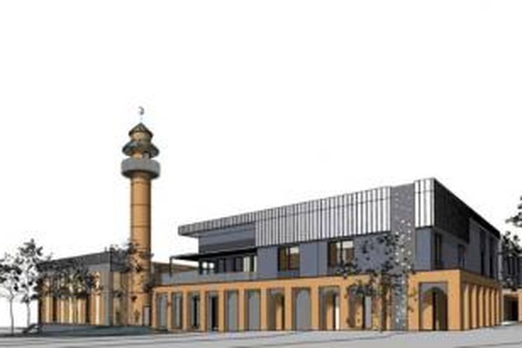 Gambar masjid yang akan dibangun di kota Bendigo, Australia.