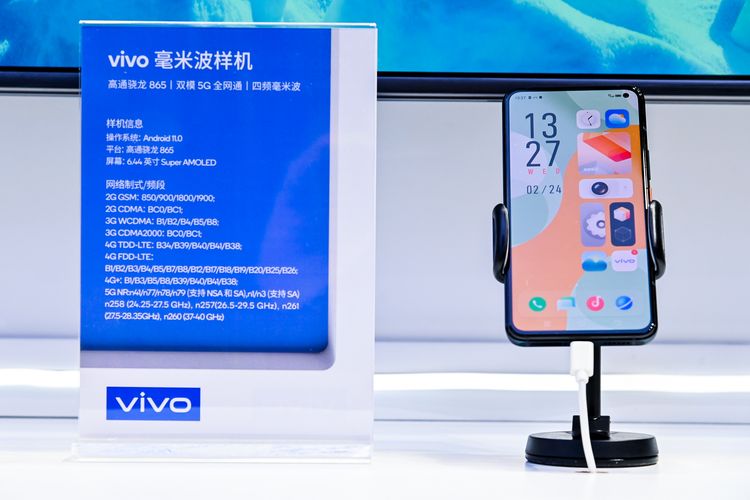 Spesifikasi ponsel 5G Vivo yang dipamerkan di ajang MWC 2021 Shanghai.