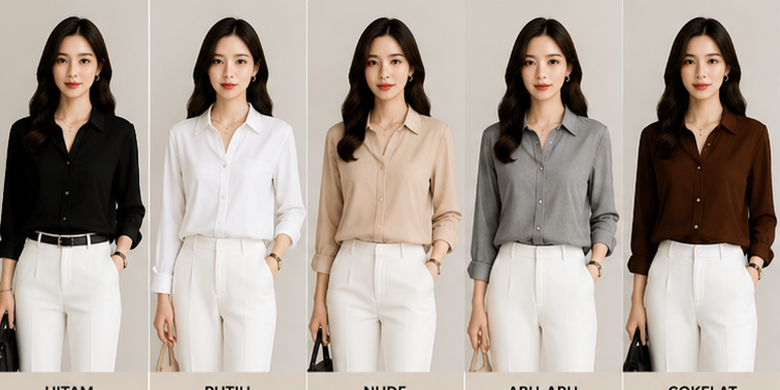 Celana putih cocok dipadukan dengan banyak warna baju, mulai dari hitam, baby blue, olive, hingga terracotta yang stylish.