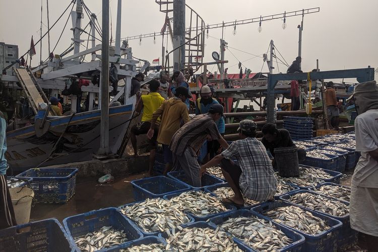 Aktivis nelayan di Muara Angke, Penjaringan, Jakarta Utara, Senin (28/10/2019).