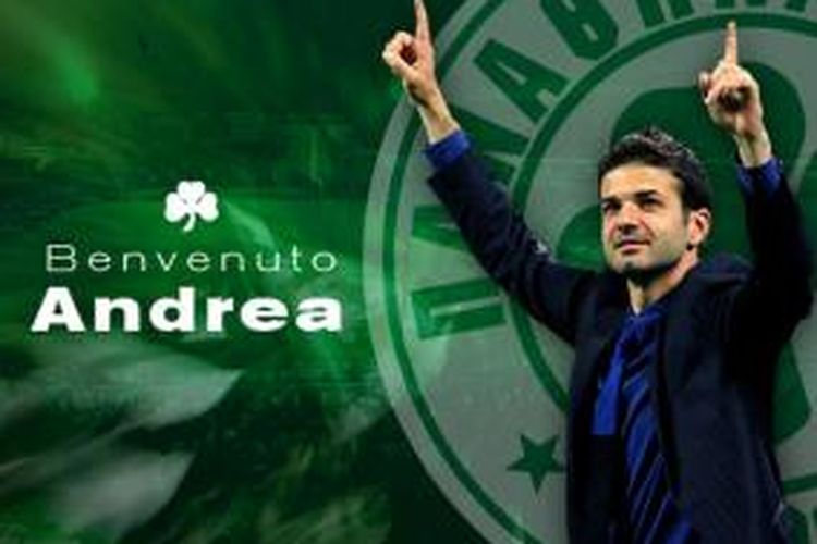 Pengumuman Andrea Stramaccioni sebagai pelatih Panathinaikos di situs resmi klub, Senin (9/11/2015). 