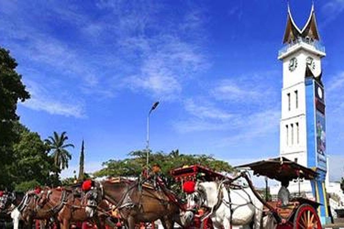 Jam gadang di Bukittinggi, Sumatera Barat.
