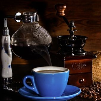 Ilustrasi coffee grinder atau penggiling kopi