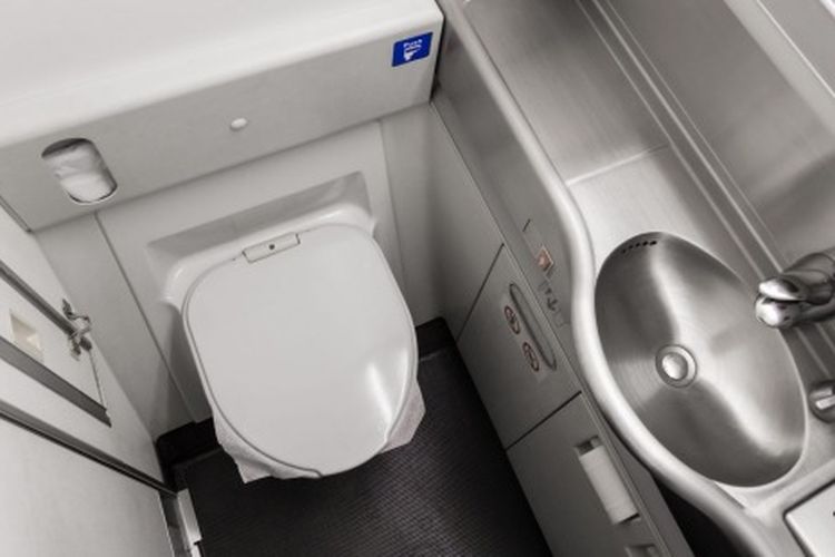 Ilustrasi toilet pesawat.