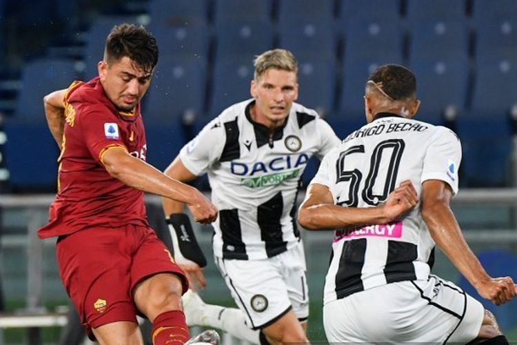 Laga AS Roma vs Udinese pada lanjutan pekan ke-29 Liga Italia, Jumat (3/7/2020) dini hari WIB.