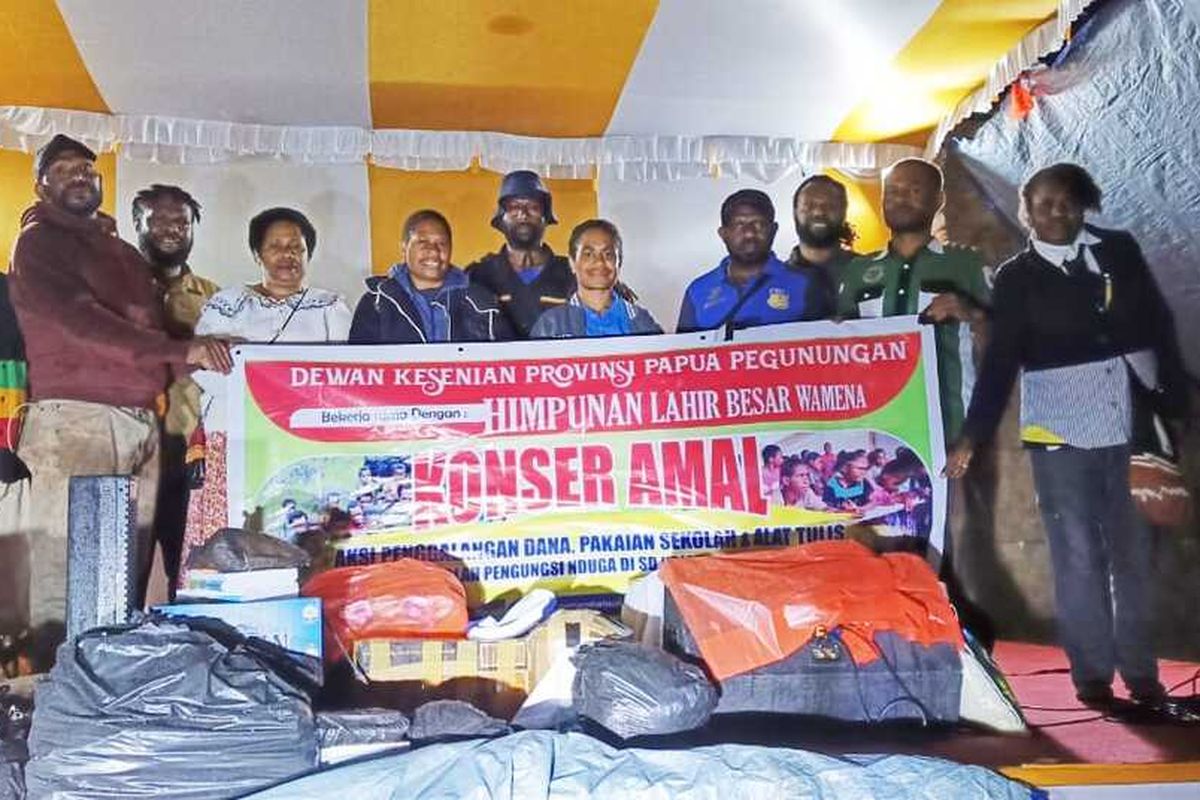 Konser amal yang dilaksanakan di Wamena,Kabupaten Jayawijaya pada Jumat (25/4/2025) dan Sabtu (26/4/2025) mendukung proses belajar anak-anak pengungsi Nduga.