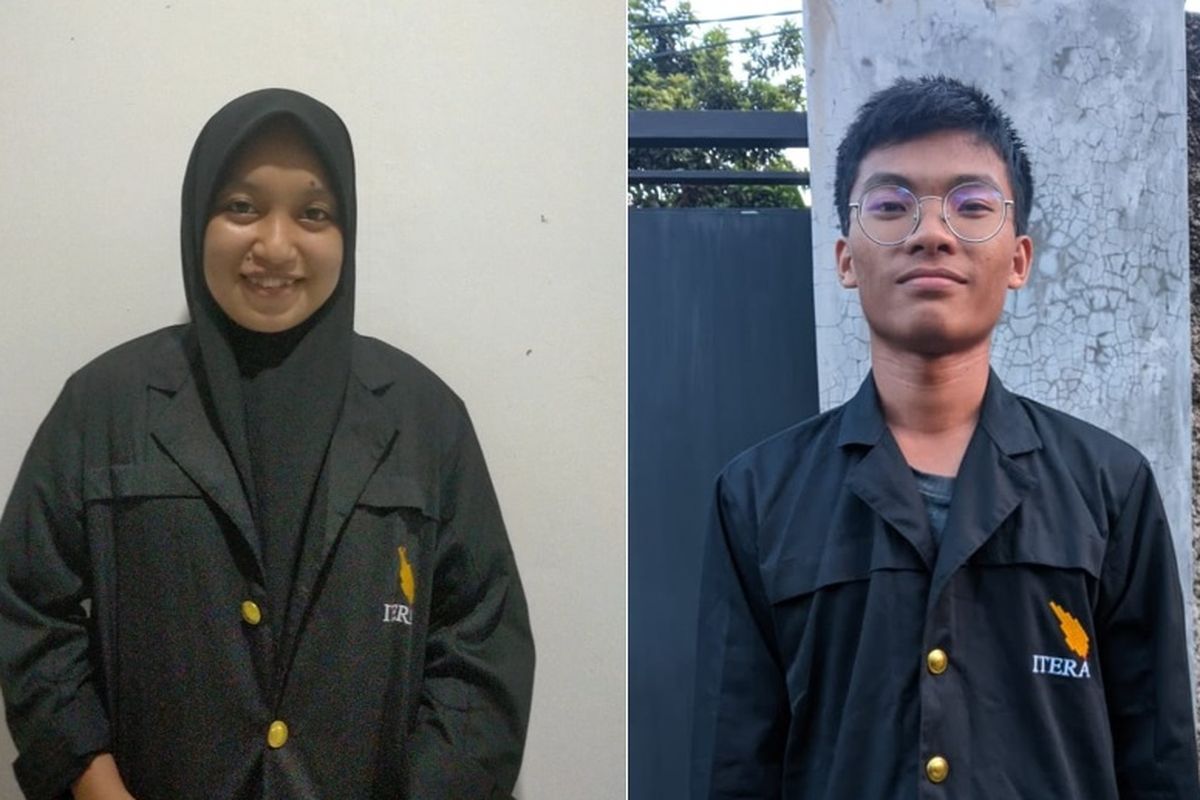 Fardita dan Agung yang menjadi mahasiswa baru Itera terjauh dan termuda.
