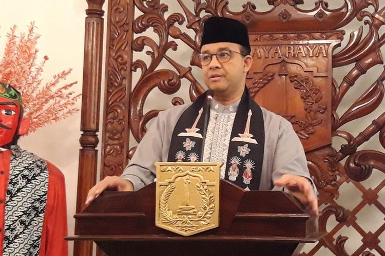 Gubernur DKI Jakarta Anies Baswedan di Balairung, Balai Kota, Jumat (2/8/2019)