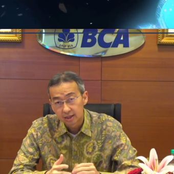 Presiden Direktur BCA Hendra Lembong saat konferensi pers virtual, Kamis (23/4/2026).