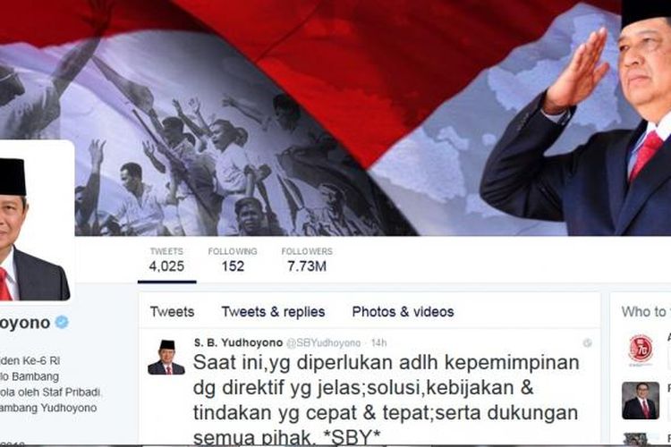 Akun twitter Susilo Bambang Yudhoyono