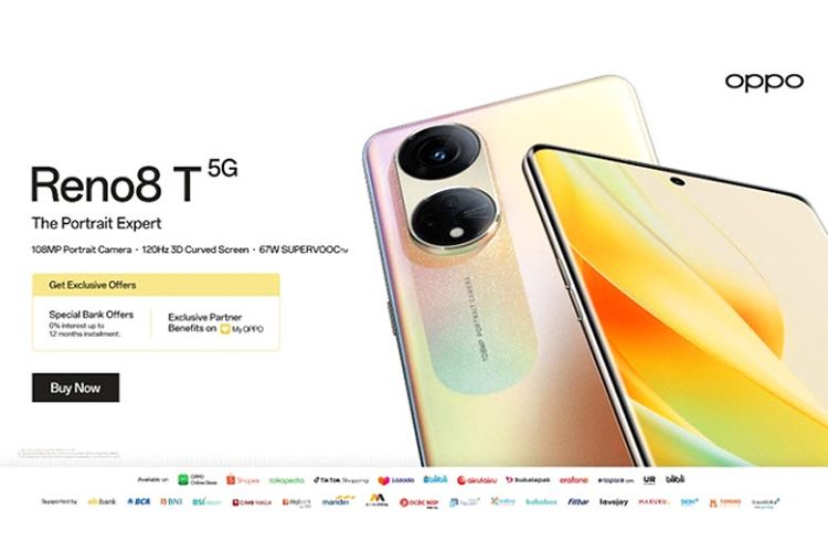 Penawaran menarik dari Oppo Reno8 T 5G.