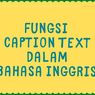 Fungsi Caption Text dalam Bahasa Inggris