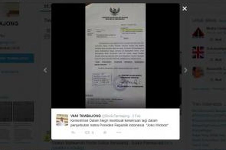Surat Edaran Kepada Sekda untuk Pemanggilan Bapak Jokowi