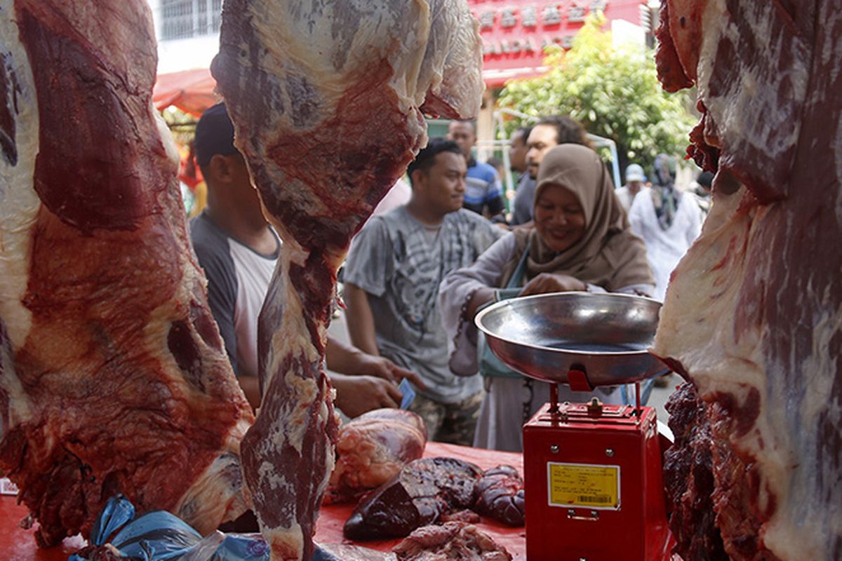 Ilustrasi pasar daging di tengah wabah antraks yang terjadi di Kabupaten Gunungkidul