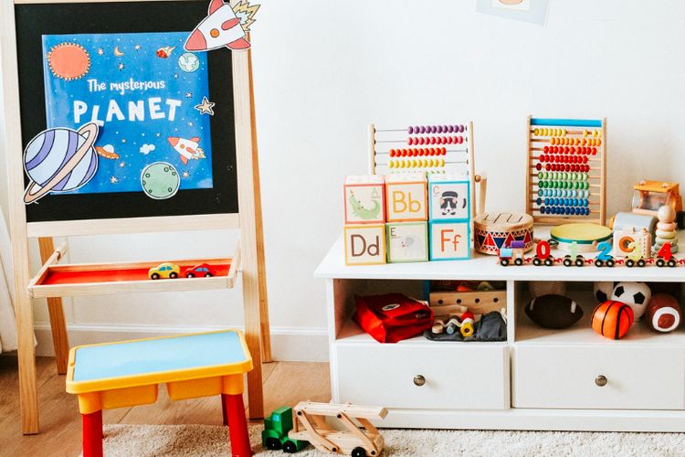 Ilustrasi ruang bermain anak. 