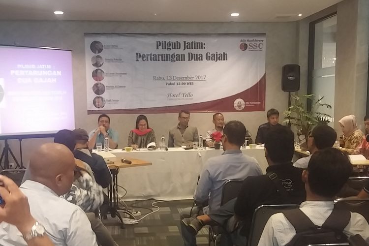 Bakal calon gubernur Jatim, Saifullah Yusuf (Gus Ipul), disebut cagub top of mind pilihan publik dalam survei yang digelar Surabaya Survey Centre (SSC). 