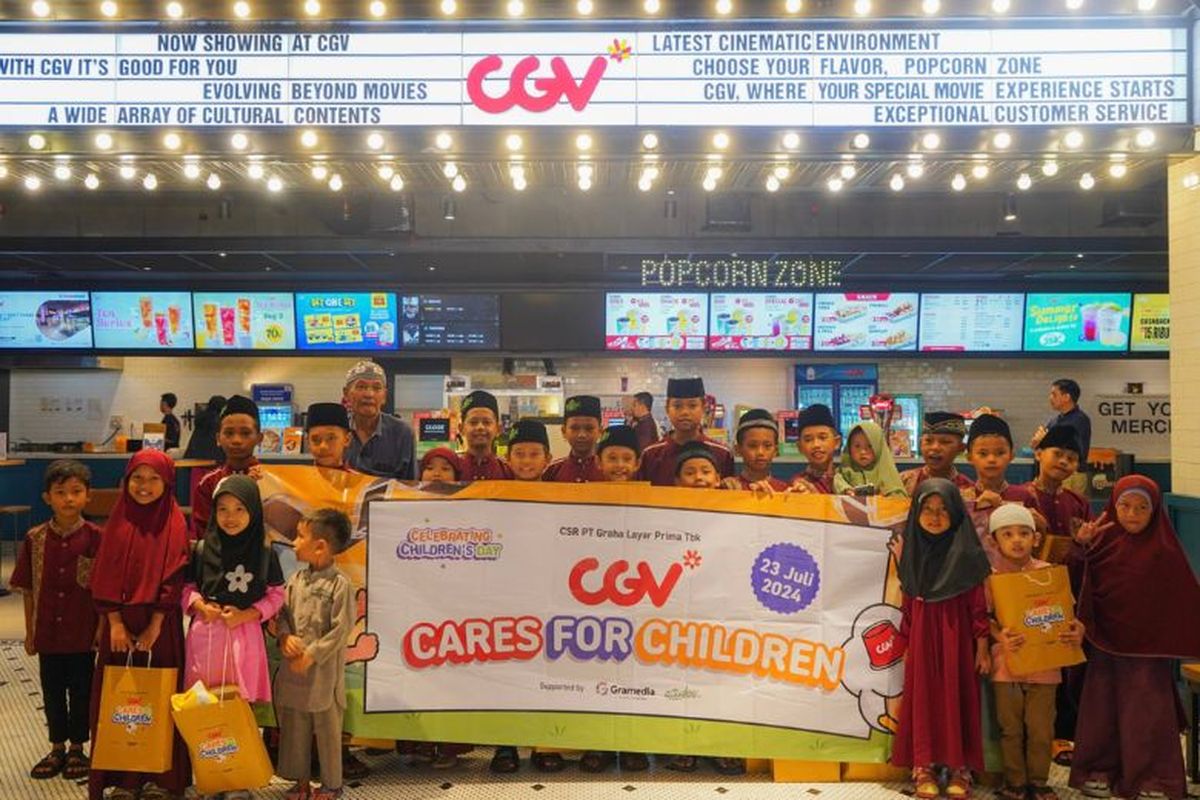 Keseruan kegiatan CSR CGV Cinemas Indonesia bersama anak-anak pada Selasa (23/7/2024). 