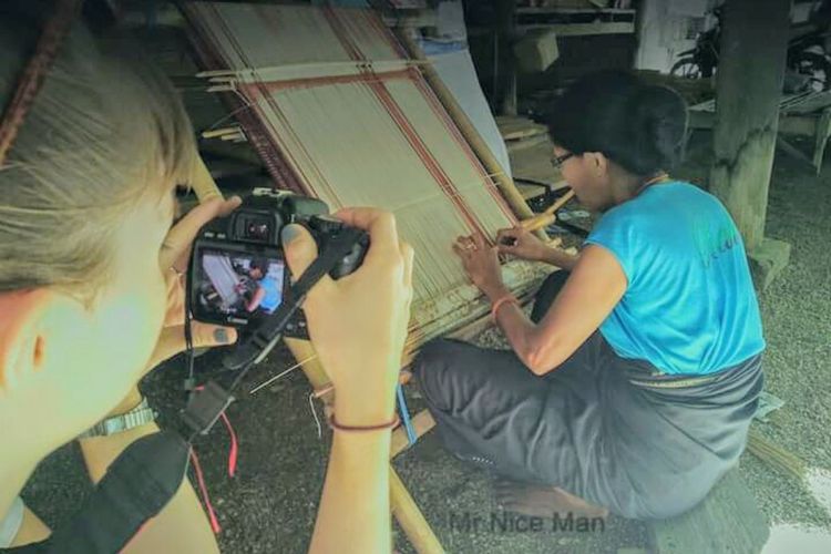 The process of making traditional ikat and songket weaving from East Sumba in Watu Hadang Village, Umalulu District.