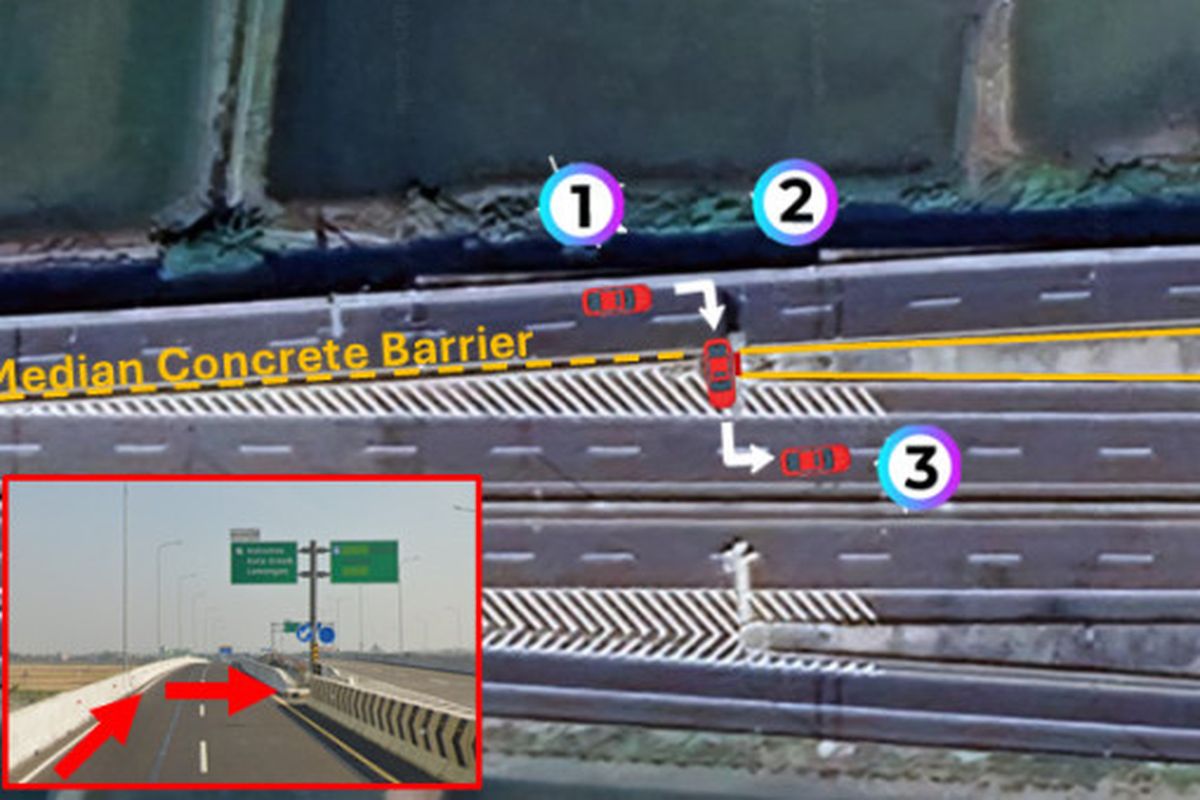 Evaluasi Jalan Tol Krian-Gresik pasca kejadian mobil BMW terjun dari jalur yang belum kelar tersambung pada Sabtu (5/10/2025) pukul 22.53 WIB.
