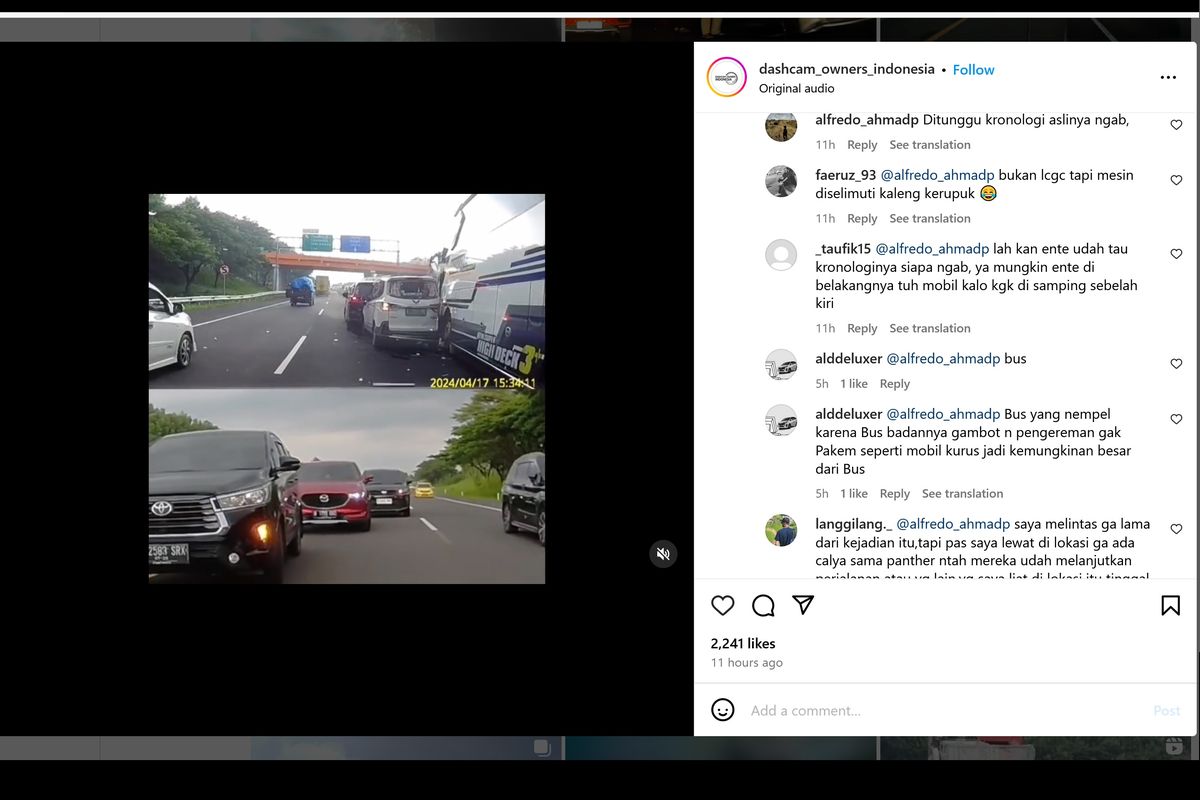 Tabrakan beruntun di Tol Cikopo-Palimanan (Tol Cipali) KM 139.