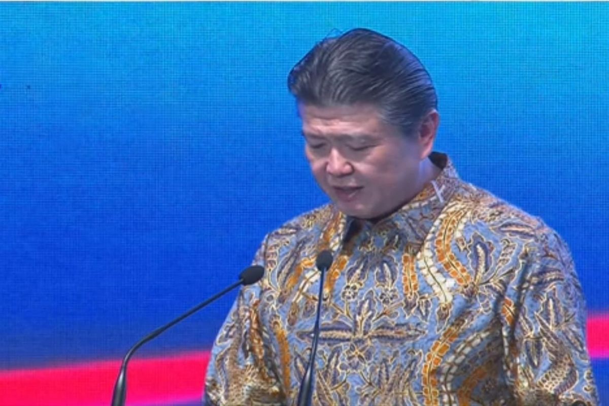 Presiden Direktur UOB Indoensia Hendra Gunawan dalam acara UOB Gateway to ASEAN Conference 2023, Selasa (11/10/2023).