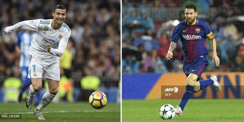Kombinasi foto Cristiano Ronaldo (Real Madrid) dan Lionel Messi (Barcelona).