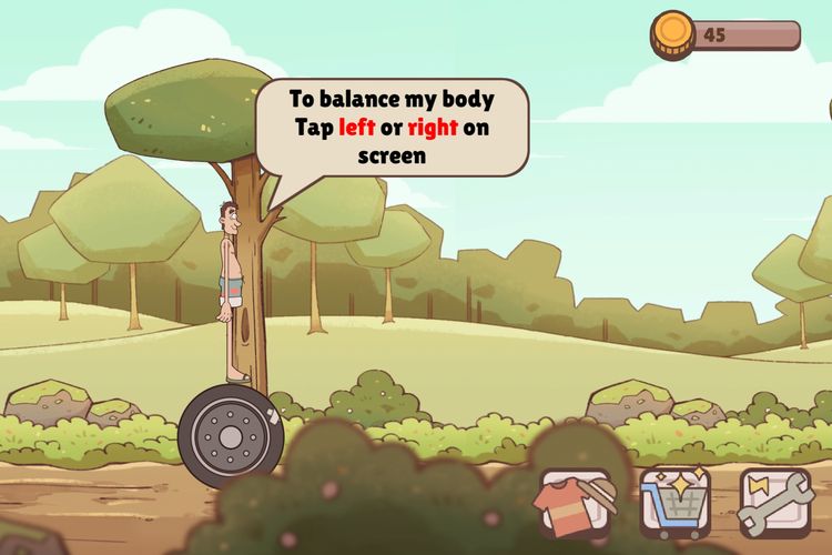 Ilustrasi gameplay dari Gelimpang: Barrel Balance Game.