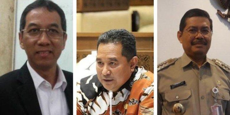 Kolase Foto Heru Budi Hartono, Bahtiar dan Marulla Matali. Ketua DPRD DKI Jakarta Prasetyo Edi Marsudi puas dengan tiga nama pengganti Anies Baswedan. Ini alasan politisi PDI Perjuangan itu, Selasa (13/9/2022). 