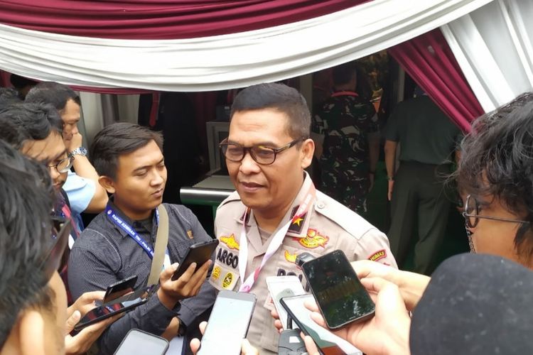 Kepala Biro Penerangan Masyarakat (Karopenmas) Divisi Humas Polri Brigjen (Pol) Argo Yuwono di Kantor Kemenhan, Jakarta Pusat, Kamis (23/1/2020). 