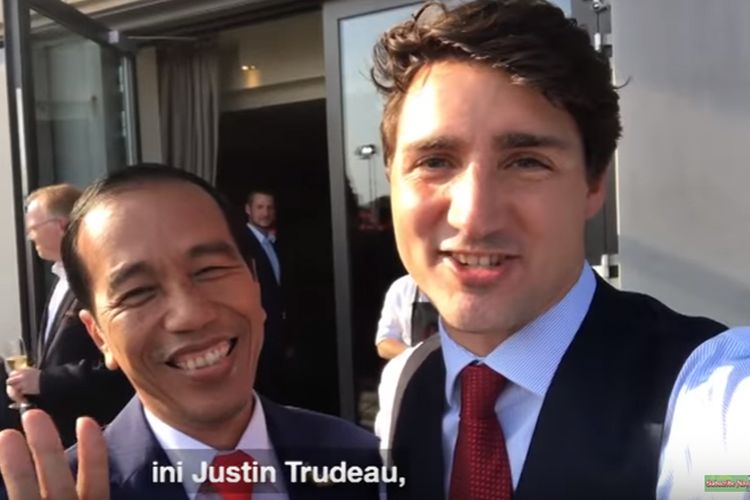 Presiden Jokowi nge-vlog bersama Perdana Menteri Kanada Justin Trudeau. 