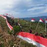 Bendera Merah Putih Sepanjang 77 Meter Berkibar di Atas Bukit