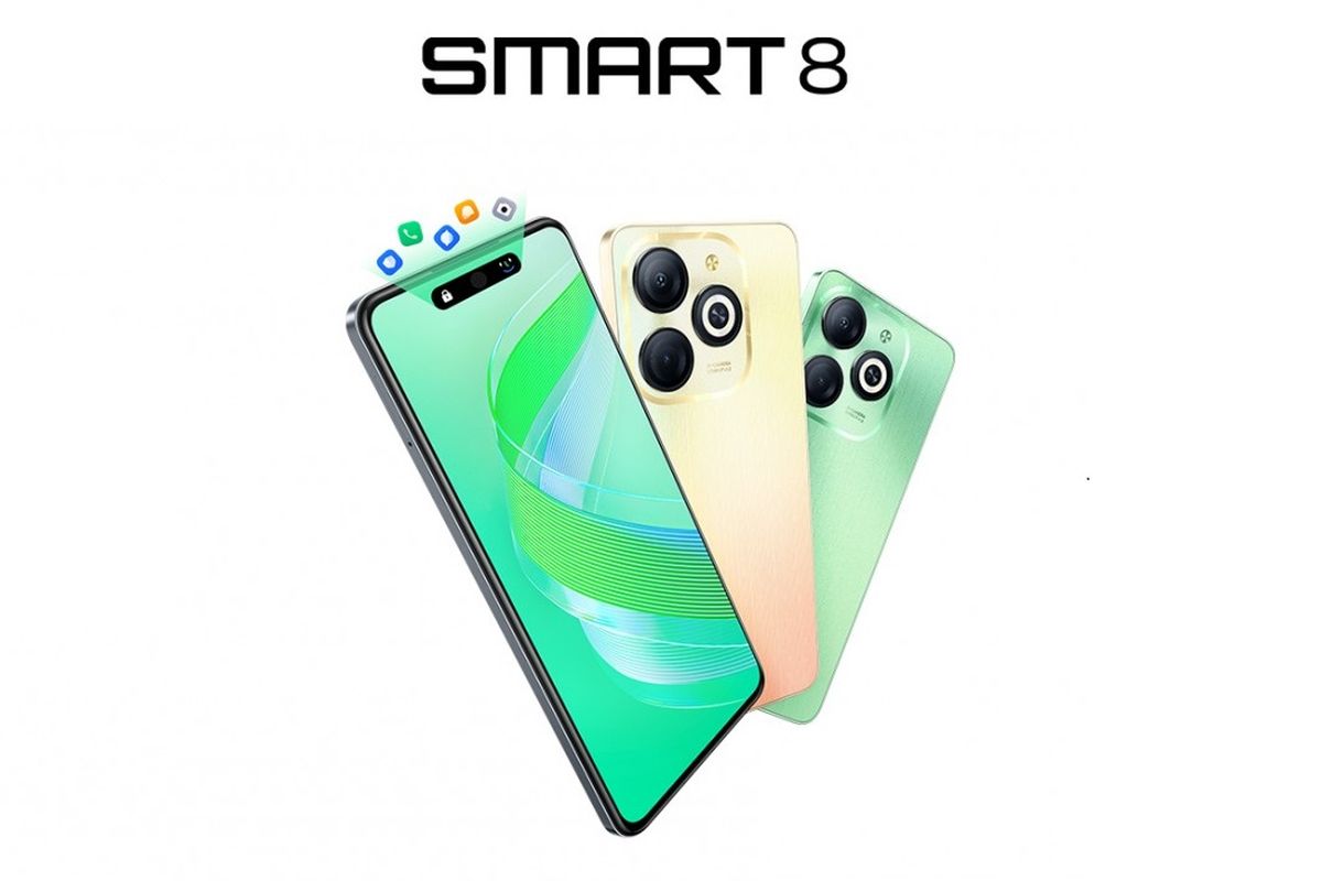 Infinix Smart 8 mengusung layar dengan poni dinamis, disebut sebagai Magic Ring. Fungsi Magic Ring Infinix Smart 8 ini mirip dengan Dynamic Island di iPhone, di mana poni akan menampilkan animasi melebar sesuai aktivitas pengguna. Misalnya, pengguna akan melihat animasi Magic Ring menerima notifikasi panggilan masuk, menunjukkan status baterai, dan sebagainya.