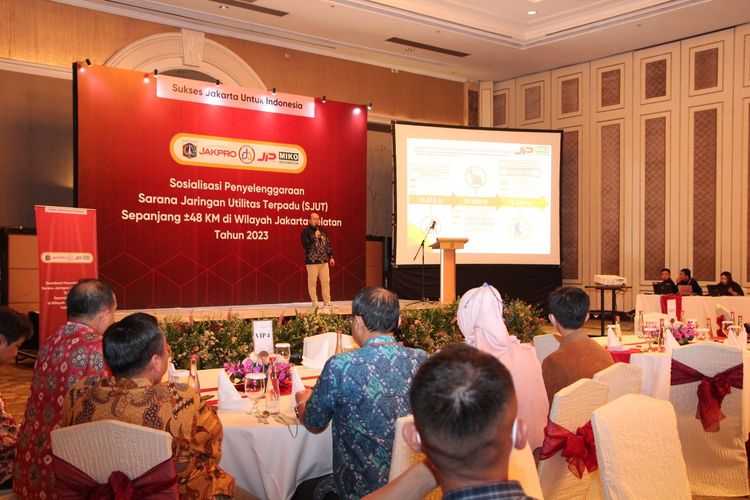 Sosialisasi penyelenggaraan Sarana Jaringan Utilitas Terpadu (SJUT) di Jakarta, Senin (10/4/2023).