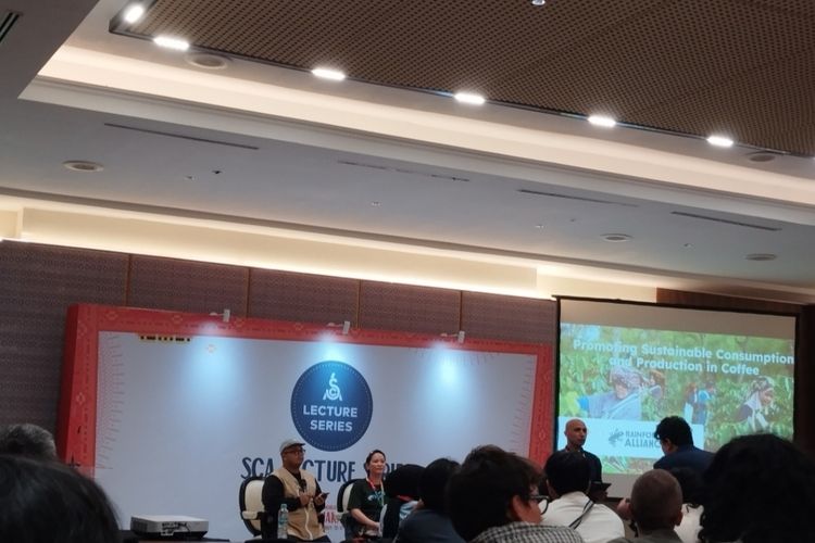 acara World Coffee Asia, SCA Lecture bertajuk Promoting Sustainable Consumption and Production in Coffee di Jakarta Convention Center, Kamis (15/5/2025).