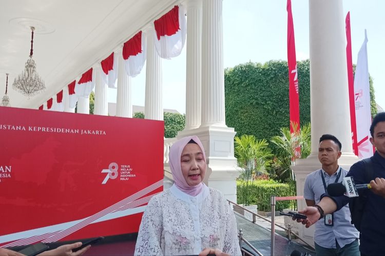 Kepala BMKG Dwikorita Karnawati di Kompleks Istana Kepresidenan, Jakarta, Rabu (9/8/2023).