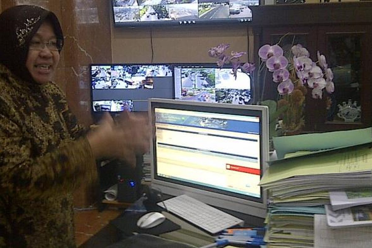 Surabaya Mayor Tri Rismaharini at her office. 