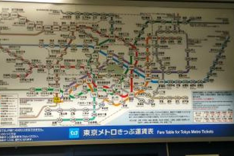 Peta rute KRL Tokyo
