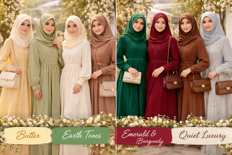Trend Warna Baju Lebaran 2026 Butter, Sage Green hingga Emerald Jadi Favorit, Earth Tone Diprediksi Dominan.