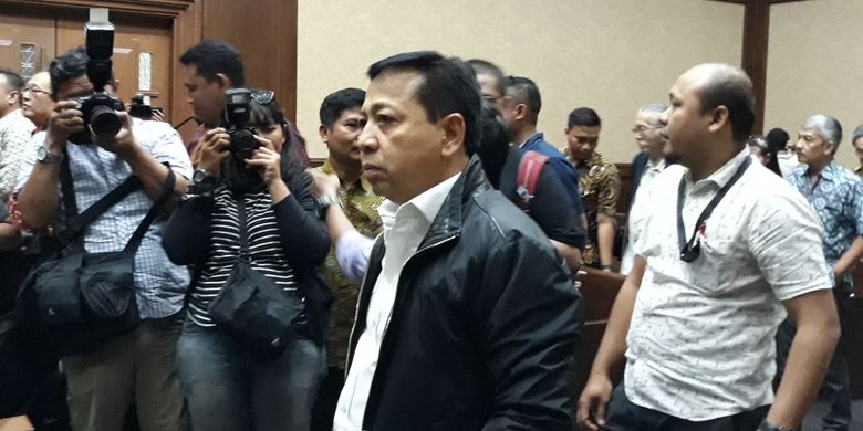 Mantan Ketua DPR, Setya Novanto di Pengadilan Tipikor Jakarta, Jumat (14/9/2018).