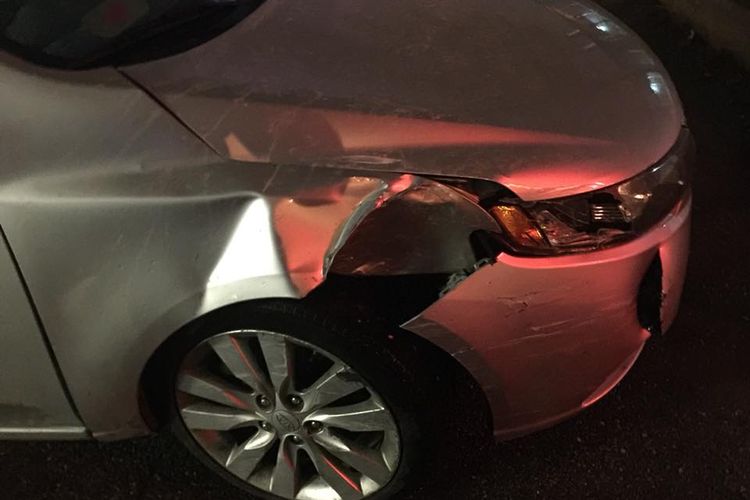 Mobil Jessica McLemore yang mengaku ditabrak mobil tanpa sopir milik Uber yang tengah dalam masa uji coba.