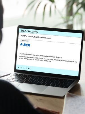 Ilustrasi modus email palsu mengatasnamakan BCA.