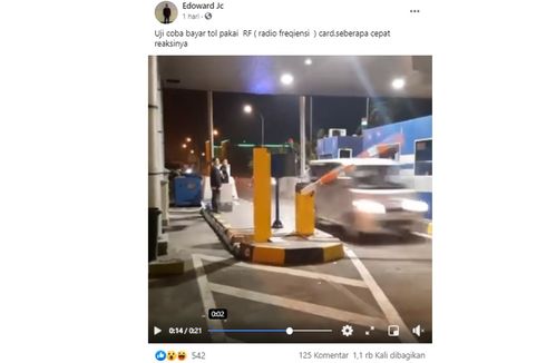 Video Viral Uji Coba Bayar Tol dengan Radio Frequency sehingga Tak Perlu Berhenti